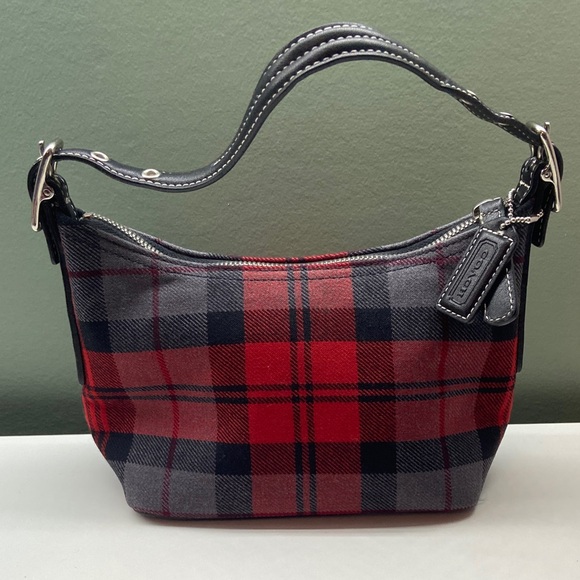 Coach Handbags - Coach Vintage Red and Black Plaid Bag
